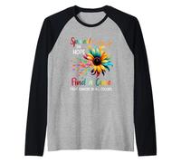 Lutte Contre Le Cancer dans Toutes Les Couleurs - Tournesol trouver Un remède Manche Raglan