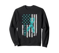 Lutte Contre Le Cancer de l'ovaire Survivant Drapeau américain Cancer de l'ovaire Sweatshirt