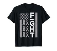 Lutte contre le cancer du cerveau avec motif drapeau américain T-Shirt