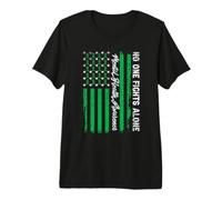 Lutte Contre Le Drapeau américain de Sensibilisation à la santé mentale Ruban Vert T-Shirt Haut de Gamme