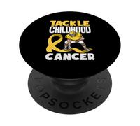 Lutte Contre Les Guerriers du Cancer de l'enfance avec Ruban doré PopSockets PopGrip Adhésif