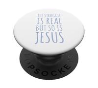 Lutte réelle mais Jésus Amoureux de la Foi chrétienne PopSockets PopGrip Adhésif