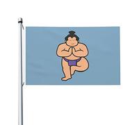 Lutteur De Sumo Qui Prie Avec Ferveur Drapeau De Jardin Décoratif Drapeau Maison Avec Œillets Bannières 90X150Cm Pour Fêtes Dortoirs Porte
