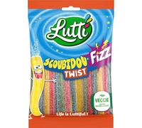 LUTTI - Bonbons Acidulés Scoubidou Fizz Twist, Saveur Pétillante et Fun (Paquet 180g) - lot de 4 - Vendu par Lot
