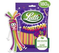 LUTTI - Bonbons Fruités Scoubidou, Saveur Intense et Texture Souple pour le Plaisir (Sachet 180g) - Le Lot De 4