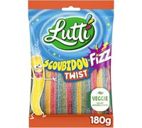 LUTTI - Bonbons Scoubidou Fizz Twist Acidulés - le paquet de 180g - Le Lot De 5