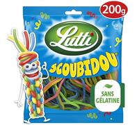 LUTTI - Bonbons Torsadés Scoubidou, Texture Unique Savoureuse, 200g - Lot De 4