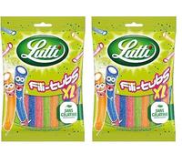 Lutti Goûts Acidulés de Fraise, Pomme, Framboise et Pêche Fili-Tubs, 180 g (Lot de 2)