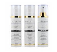 LUTTMANN® Natural Hair Kit de soin - Shampoing + baume + Spray 2 en 1 200 ml - Soin intensif pour toutes les perruques de cheveux humains, postiches, extensions et cheveux naturels