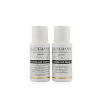 LUTTMANN Natural Hair Travelset - Shampoing & baume 50 ml - Kit de voyage pour perruques de cheveux humains, extensions, postiches, toupets et cheveux naturels