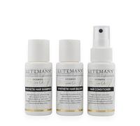 LUTTMANN Synthetik Hair Kit de voyage - Shampoing, baume et après-shampoing 50 ml - Soin pour cheveux synthétiques - Soin spécial pour perruques et postiches - Idéal pour les déplacements