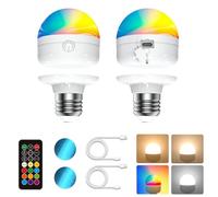 LUTW Ampoule Rechargeable E27 Magnétique RGB 7W 2 Pack | Ampoule avec Télécommande, 3 Températures de Couleur, Ampoules Rechargeable USB avec 2000mAh Battrie et Dimmable