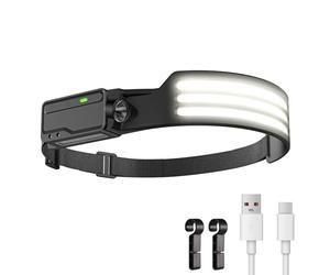 LUTW LED Lampe Frontale avec Détecteur de Mouvement, USB Rechargeable Torche Frontale, Portable Batterie Lumiere Frontale 1200 mAh, IPX4 Étanche pour Bricolage Camping Pêche, 1P