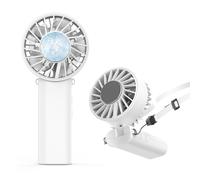 LUTW Mini Ventilateur Portable, Rechargeable USB Petit Ventilateur de Poche, Réglable à 120°, Ventilateurs Turbo Portatif de Refroidissement pour Voyage, Bureau, Maison, Blanc
