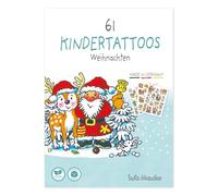 Lutz Mauder Lot de 61 tatouages pour enfants, respectueux de la peau, Noël, hiver, l'Avent, fabriqués en Allemagne, tatouages pour enfants, végétaliens, emballés sans plastique, sans danger