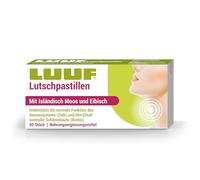 LUUF Pastille de gorge avec mousse islandaise, guimauve et sureau - Bienfaisant pour la gorge et la gorge - Pastilles à sucer pour gratter et muqueuses sèches - Pour adultes et enfants