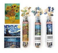 LUUFAN Lot de 3 mini puzzles pour adultes - 150 pièces qui défient un petit puzzle - 15 x 10 cm - Jouet de divertissement pour la décoration intérieure (nuit étoilée, rivière Rhon, tournesol)