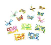 LUUFAN Lot de 4 mini puzzles éducatifs 3D de dessin animé - 100 pièces - Puzzle à thème dinosaure - Jouet Montessori - Cadeau d'anniversaire