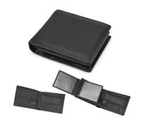 LUUFAN Portefeuille court en cuir véritable avec poche pour pièces de monnaie, plusieurs emplacements pour cartes de crédit, cartes d'identité, compartiments pour espèces, grande capacité