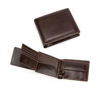 LUUFAN Portefeuille court en cuir véritable avec poche pour pièces de monnaie, plusieurs emplacements pour cartes de crédit, cartes d'identité, compartiments pour espèces, grande capacité