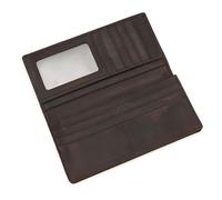 LUUFAN Portefeuille long en cuir véritable pour homme avec poche zippée, porte-chéquier vintage à deux volets, free size, Classique