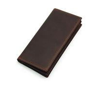 LUUFAN Portefeuille long en cuir véritable pour homme, grande capacité, sac à main, chéquier, espèces, cartes de crédit, support de téléphone, 8030SZ-Marron foncé