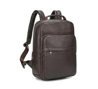 LUUFAN Sac à dos en cuir véritable pour homme de 15,6", sac à dos décontracté de grande capacité, pour affaires, voyage, randonnée, café