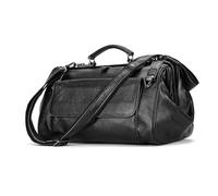 LUUFAN Sac de voyage en cuir véritable Grande capacité Sac de voyage pour hommes Sac à main à bandoulière Vacances Voyage d'affaires Sac, noir