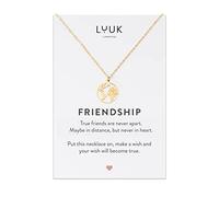 LUUK LIFESTYLE Collier avec pendentif globe terrestre I mappemonde en acier inoxydable et carte HAPPINESS, résistant à l’eau, bijoux, cadeau femme voyage, fille, noël, accessoire de mode, Or (50 cm)