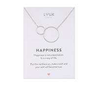 LUUK LIFESTYLE Collier délicat pour femmes avec anneaux entrecroisés I cercles, design élégant pour les occasions formelles, cadeau de Noël, argent