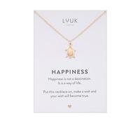 LUUK LIFESTYLE Collier tendance avec pendentif tortue, design simple et intemporel, accessoire de mode pour tous les jours ou les vacances, rose