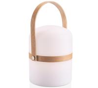 LUUK LIFESTYLE Lampe de table LED XL, Lanterne sans fil rechargeable et portable, pour l’extérieur et l’intérieur, poignée en bois