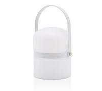 LUUK LIFESTYLE Lanterne LED moderne pour intérieur et extérieur, lampe de table décorative, sans fil et portable avec lumière blanc chaud, en blanc