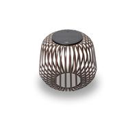 LUUK Studio Lampe de table solaire portable avec recharge USB-C, étanche IP65, pour intérieur & extérieur, déco de jardin élégante, lanterne LED pour terrasse & balcon, lampe rechargeable, brun noyer