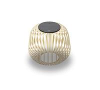 LUUK Studio Lampe solaire moderne pour jardin, balcon ou terrasse, lumière blanc chaud à intensité réglable, lampe de table en métal avec module solaire amovible, lanterne décorative, brun sable