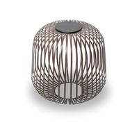 LUUK Studio Lanterne solaire LED d’extérieur, lampe de terrasse avec recharge solaire & USB, étanche IP65, éclairage mobile pour jardin & balcon, brun noyer