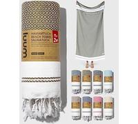 Luum® Grande serviette de plage 100x200 cm, serviette de hammam, serviette de sauna, serviette de bain, serviette de yoga, serviette de plage, serviette de voyage, 100 % coton, vert olive