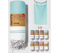 Luum® Serviette de plage 100x200 cm, serviette de sauna, serviette de bain, serviette de yoga, serviette de plage, serviette de voyage, paréo de sauna, serviette de sport, 100 % coton, menthe