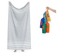 Luum® Serviette de voyage - Serviette de hammam - Serviette de plage - Serviette de bain - Serviette de bain - Paréo de sauna - Fine - Légère - Séchage rapide - Gris argenté (mieux qu'une serviette en