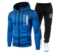 LUUPPN Da.c_ia Ensemble de vêtements de sport unisexe - Sweat à capuche léger et jogger pour la gym, la course | Évacuation de l'humidité, vêtements de sport décontractés, bleu, XXL