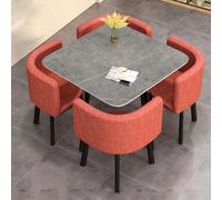 LUUYYI Ensemble table et chaises rondes de bureau, table et chaises de salle à manger pour 4 personnes, table de réception, club, salle de conférence (nouveau tissu kaki)