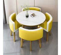 LUUYYI Petite table basse et chaises pour 4 personnes, bureau, salle de réception, club, table de conférence avec chaises, mobilier peu encombrant pour Lou (Pu-8)