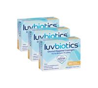 Luv Biotics Pastilles au citron sans sucre avec probiotiques oraux, xylitol et aloe vera - 3 x 30 pastilles