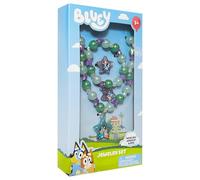 LUV HER Bluey Ensemble de bijoux pour fille - Coffret à bijoux avec collier de perles, bracelet et bague - Accessoires de jeu - À partir de 3 ans, 3 Piece Set, Plastique, Pas de gemme