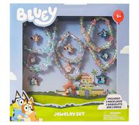LUV HER Bluey Parure de bijoux pour fille - Coffret à bijoux 9 pièces avec collier, bracelet et bague - Accessoires de jeu - À partir de 3 ans