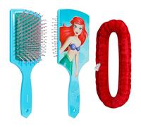 LUV HER Ensemble brosse à cheveux et bandeau spa pour filles - Caractéristiques Ariel de Disney - Kit de toilettage amusant pour démêler, coiffer et soins de la peau - Doux et extensible Taille unique