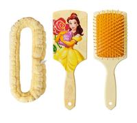 LUV HER Ensemble brosse à cheveux et bandeau spa pour filles - Caractéristiques Disney Bella de Beauty & Beast - Kit de toilettage amusant pour démêler, coiffer et soins de la peau - Doux et