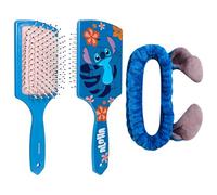 LUV HER Ensemble brosse à cheveux et bandeau spa pour filles - Caractéristiques du Stitch - Kit de toilettage amusant pour démêler, coiffer et soins de la peau - Doux et extensible - Taille unique