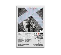 Luv Is Rage 2 Lil Uzi Vert Couverture de l'album Esthétique Édition limitée Signature Rap Singer Music Poster - Dortoir Décoration murale Impression sur toile sans cadre 30,5 x 45,7 cm