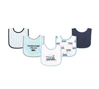 Luvable Friends 5 Piece Drooler Bib with Waterproof Backing, Train